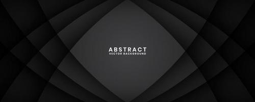 3D black geometric abstract background overlap layer on dark space with cutout effect decoration. Minimalist graphic design element curve style concept for banner, flyer, card, cover, or brochure vector