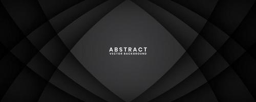 3D black geometric abstract background overlap layer on dark space with cutout effect decoration. Minimalist graphic design element curve style concept for banner, flyer, card, cover, or brochure vector