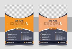 Job Vacancy Flyer Template, Job Recruitment Flyer, We are Hiring Job Flyer design Template vector