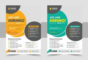 Job Vacancy Flyer Template, Job Recruitment Flyer, We are Hiring Job Flyer design vector