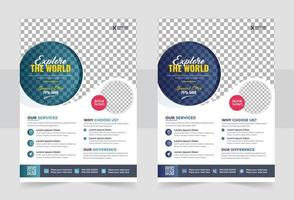 Tours and travel flyer design template vector
