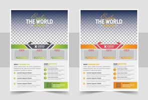 Tours and travel flyer design vector