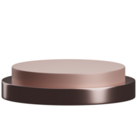 3d render of empty rose gold luxury podium product display element png