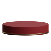 3d render of empty red and gold luxury podium product display element png
