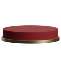 3d render of empty red and gold luxury podium product display element png