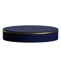 3d geven van leeg blauw en goud luxe podium Product Scherm element png