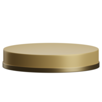 3d render of empty gold luxury podium product display element png