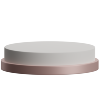 3d render of empty white and rose gold luxury podium product display element png