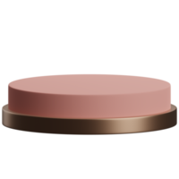 3d render of empty pink and gold luxury podium product display element png