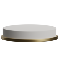 3d render of empty white and gold luxury podium product display element png