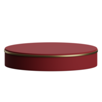 3d render of empty red and gold luxury podium product display element png