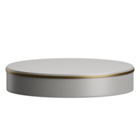 3d render of empty white and gold luxury podium product display element png