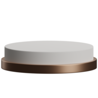 3d render of empty white and gold luxury podium product display element png