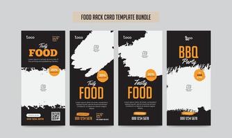 Food Menu Rack Card Template Bundle Restaurant Dl Flyer vector