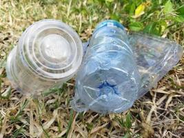 Used bottles scattered photo