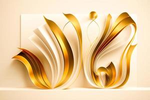 Abstract golden white liquid background photo