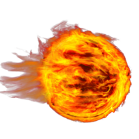 Balle de Feu. embrasé magma sphère. boule de feu. grand sphère de rouge énergie. fantaisie Jeu épeler icône. génératif ai. png