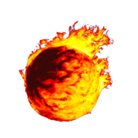 ball of fire. glowing magma sphere. fireball. large sphere of red energy. fantasy game spell icon. Generative AI. png