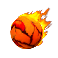 Ball von Feuer. glühend Magma Kugel. Feuerball. groß Kugel von rot Energie. Fantasie Spiel buchstabieren Symbol. generativ ai. png