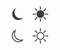 Moon and sun icon vector symbol flat and line style