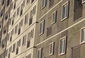 Multicolor design for a apartment with square windows photo