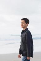 Siblings on the beach photo