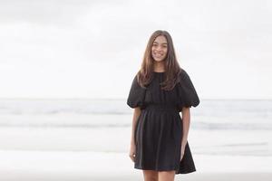 Siblings on the beach photo