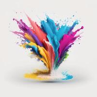 Powder splash vibrant color with white background photo