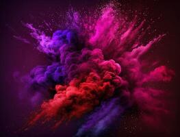Holi background purple red and black background photo