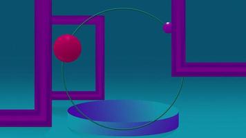 bleu et violet Contexte avec copie espace podium, abstrait géométrique disposition video