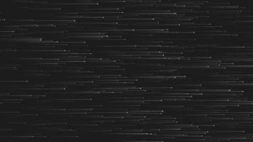 Particles fly with trace on black background. Stars pattern backdrop video