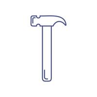 martillo sencillo lineal icono. herramienta para construcción, reparar. describir. logo, símbolo, firmar para móvil concepto y web diseño. vector ilustración, blanco antecedentes