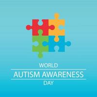 Autism awareness day social media post with square background illustration vector