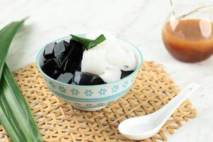 Black Herb Grass Jelly with Shredded Coconut Meat photo