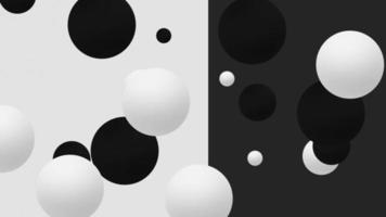 negro y blanco fondo, esfera formas rebotar video