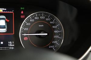 Operation warning lights and speedometer in the dashboard photo