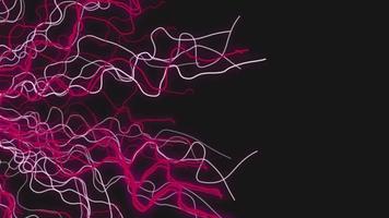 Black background with copy space. Abstract design. Wavy lines video