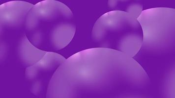 púrpura 3d esfera círculos rebotar y Moviente en púrpura antecedentes. resumen geométrico fondo video