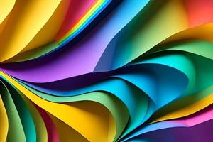 arco iris de colores papel cortar organizar para hermosa antecedentes fondo. papel Arte arco iris papel doblez y cortar antecedentes con 3d efecto, vibrante colores, vector ilustración y diseño material elemento. foto