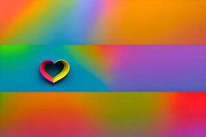 arco iris de colores papel cortar fuera en el amor corazón forma antecedentes. papel Arte arco iris corazón antecedentes con 3d efecto, corazón forma en vibrante colores, vector ilustración y fondo de pantalla fondo. foto