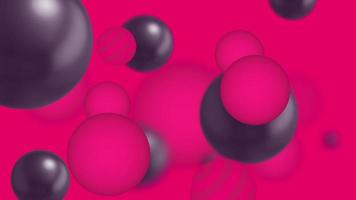 Abstract geometric background with sphere motion. Red or pink backdrop video