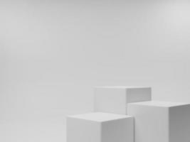 3d representación elegante mínimo blanco rectangular podio antecedentes foto