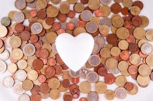 Heart shape with coins photo