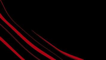 Red curve lines animation overlay on black background. Wavy line graphic template with copy space. Design element video
