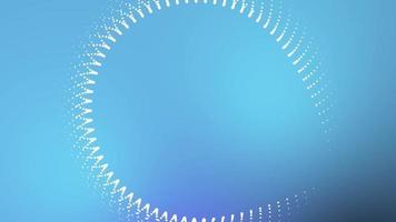 Digital technology motion design. Blue background with white dots circular animation. Copy space video