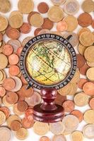 Globe and coins photo