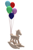 paard speelgoed- Speel kind houten ballon kleurrijk baby pret spel kleuter paard kleuterschool peuter- speelgoed- werkzaamheid vreugde rijden ras school- onderwijs Welkom paard speelgoed- kind klas baby spel kind.3d geven png