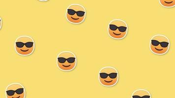 Gesicht mit Sonnenbrille Emoji Hintergrund video