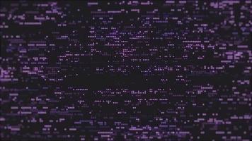 Purple digital IT background with dots lights on black layout. video