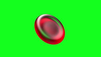 eritrócitos sangue célula em uma verde isolado fundo video